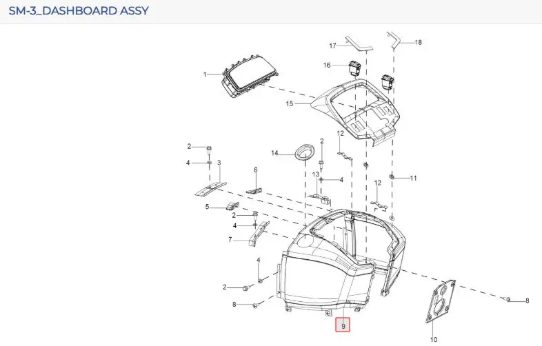DASHBOARD ASSY WITH PERAL BLACK PAINT