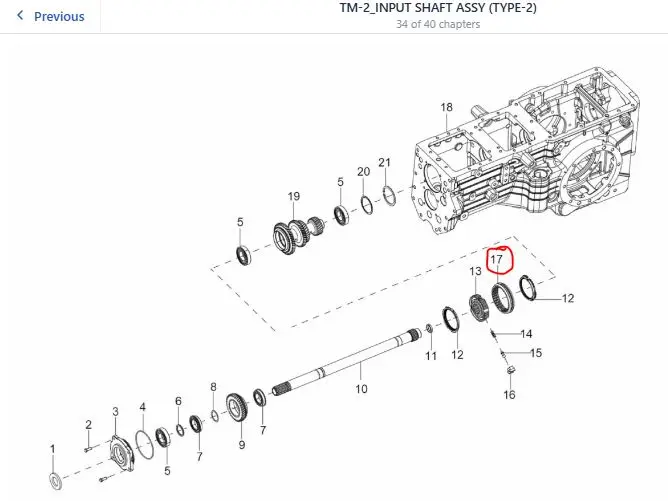 Sleeve for hub (1/2/3/4/shuttle)- Part n