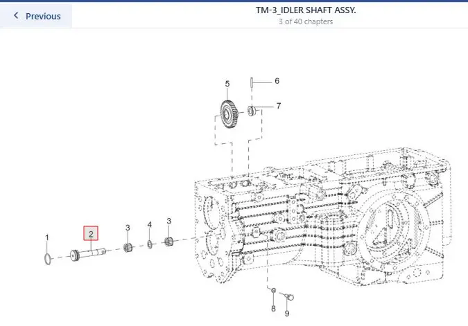 IDLER GEAR SHAFT -90HP