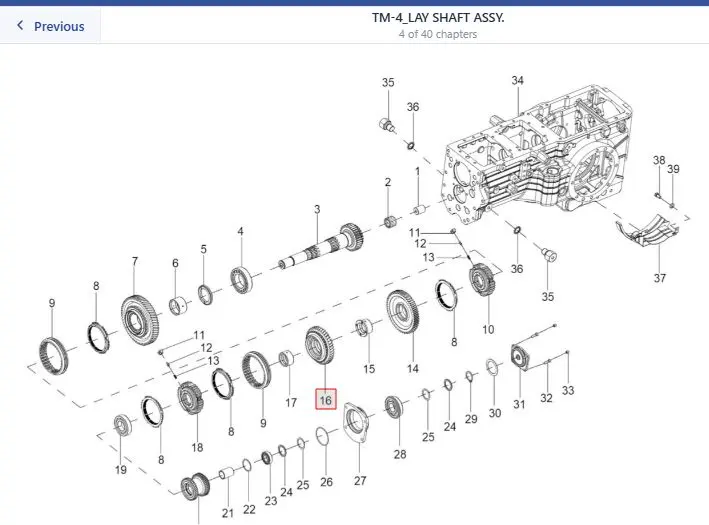 3RD GEAR LAY SHAFT Z-45