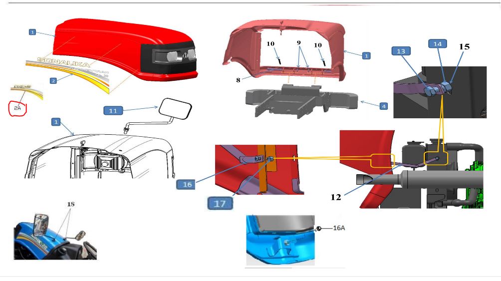 Bonnet sticker solis - 20 LH