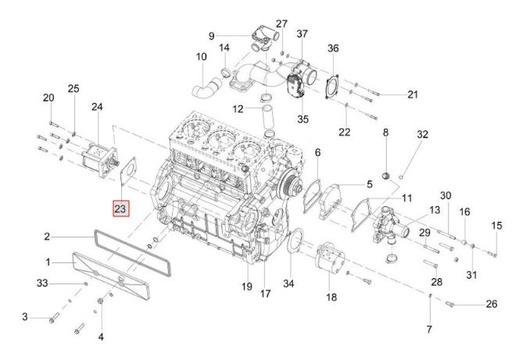 [solis-onderdelen-703402230a-CSS (720002105A)] GASKET (HYD. PUMP-BACK) NON ASB.