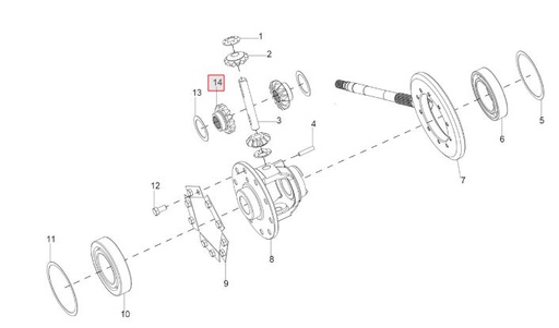 [solis-onderdelen-10030005ag-CSS] DIFFERENTIAL SIDE GEAR (14T)