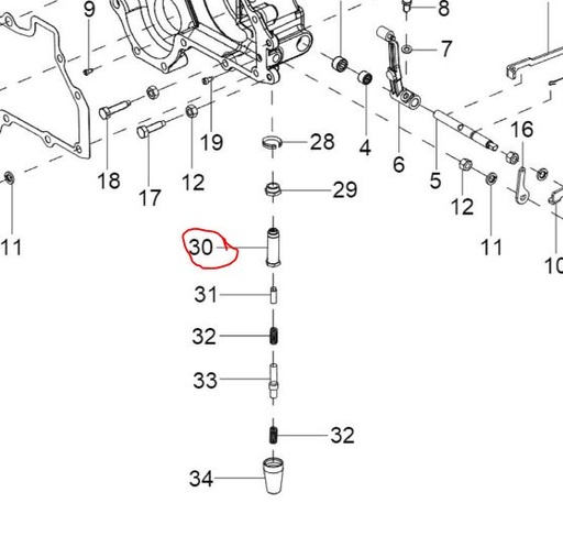 [solis-onderdelen-gte08000004a-CSS] Governing Stopper Pin Dia M12 x 1