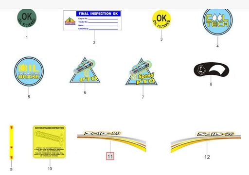 [solis-10053395aa-CSS] Bonnet sticker Solis-26 LH