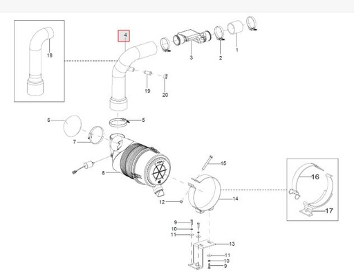 [solis-10084921ad-CSS] Hose (air cleaner suction pipe)