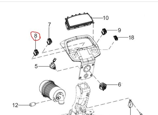 [solis-onderdelen-10087408aa-CSS] Hazard switch