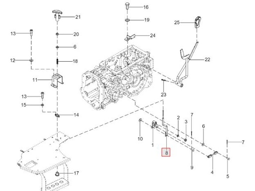 [solis-onderdelen-300077548bf-CSS] Connecting rod for 4wd lever assy