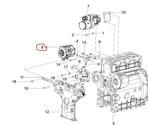 [803410065C (803410065A)] ALTERNATOR ASSY.(90 amp.) 6PK