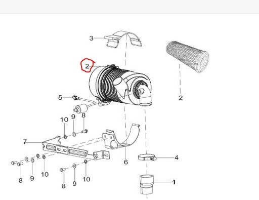 [solis-803412028a-CSS] AIR CLEANER ASSY. DRY TYPE (5")
