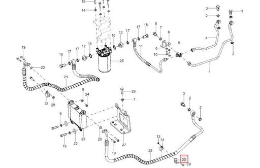 [300213751A] FRONT SUPPORT CLAMP for Y Hose to Pump