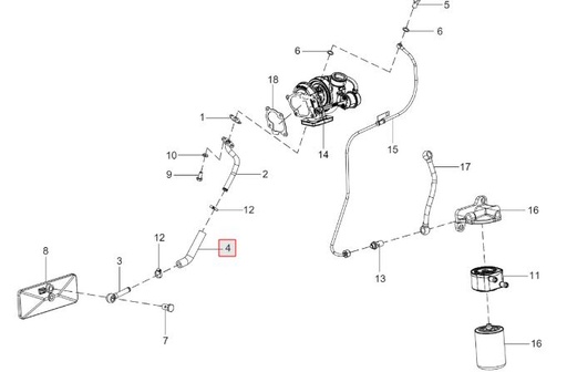 [300095701A] HOSE TURBO OIL DRAIN