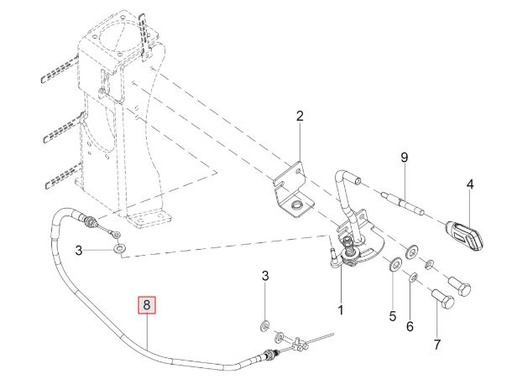 [300233987B HAND ACCELERATOR CABLE ASSY HST 24 EPA] HAND ACCELERATOR CABLE ASSY HST 24 EPA