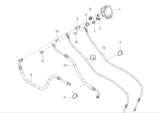 [300170804F HOSE AND TUBE ASSEMBLY POWER STEERING LH] HOSE AND TUBE ASSEMBLY POWER STEERING LH